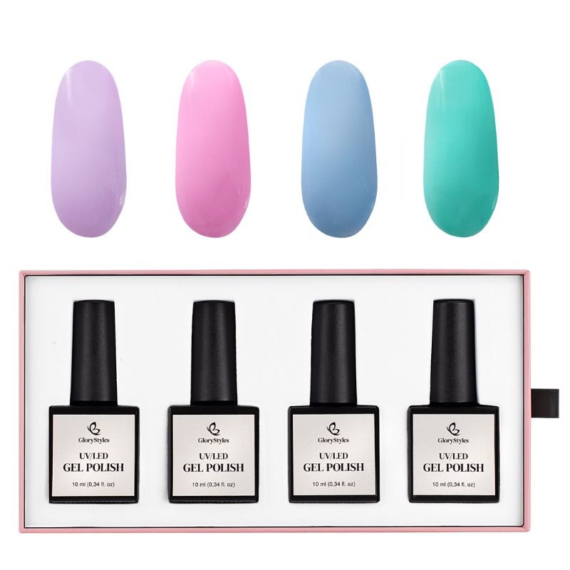 Levně GloryStyles Sada gel laků GP15 Candy 4 x 10 ml