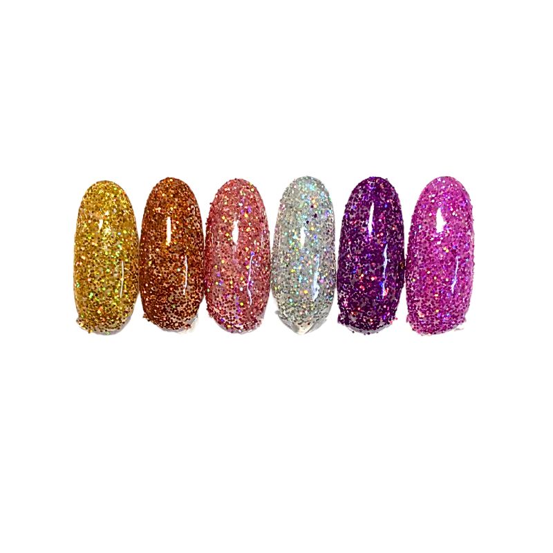 GloryStyles Sada glitrů na nehty 6 ks