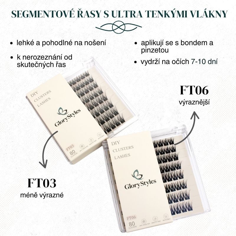 GloryStyles Segmentové řasy FT03 multipack