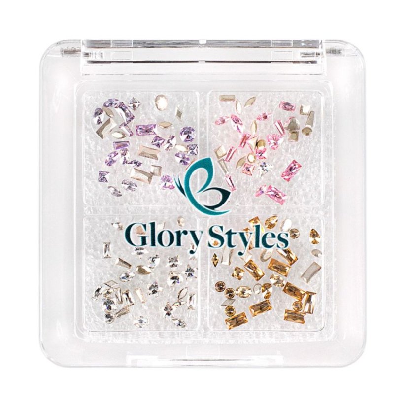 GloryStyles Sada mini kamínků na nehty - 4 barvy