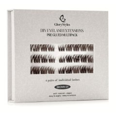 GloryStyles Samolepící segmentové řasy BROWN 01