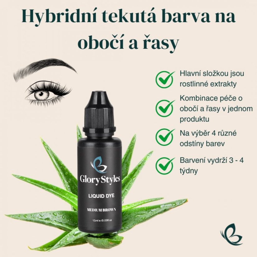 GloryStyles Sada na barvení obočí a řas - Barva: Středně hnědá