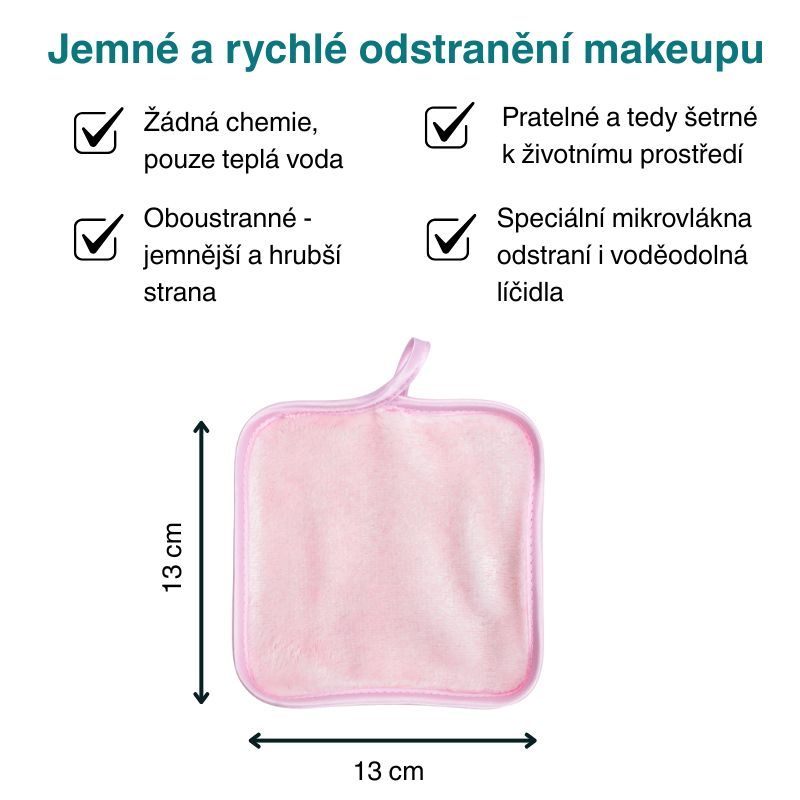 GloryStyles Sada 7 ks odličovacích hadříků s taštičkou