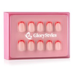 GloryStyles Nalepovací nehty - červená francie - 30 ks