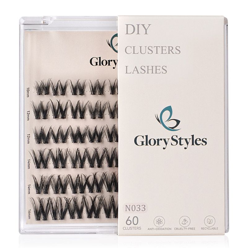 GloryStyles Samolepící segmentové řasy Invisible Band N033 - Délka řas: krátké (8 - 14 mm)