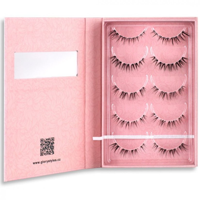 GloryStyles Sada 5 párů segmentových řas - NATURAL COLLECTION