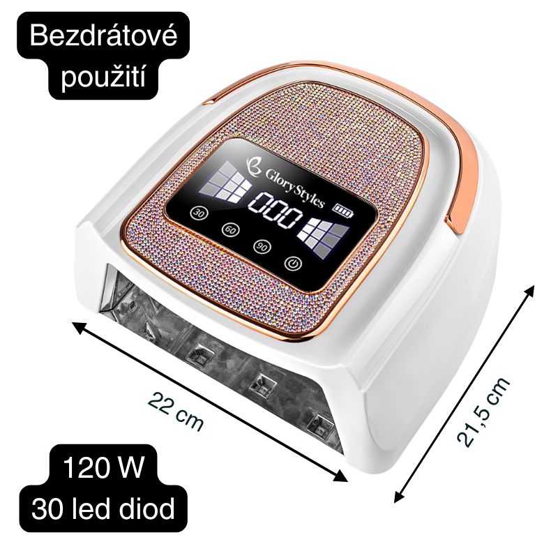 Bezdrátová UV LED Lampa na nehty 120 W GloryStyles