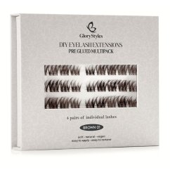 GloryStyles Samolepící segmentové řasy BROWN 01