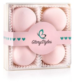 Sada houbiček na make-up GloryStyles - růžová