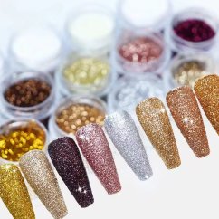 GloryStyles Sada glitrů na nehty 6 ks