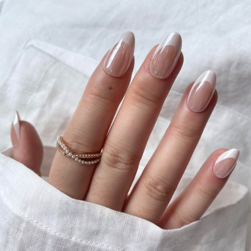 GloryStyles Nalepovací nehty - bílá francie - 30 ks