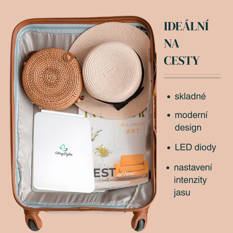 Cestovní kosmetické zrcátko bílé GloryStyles