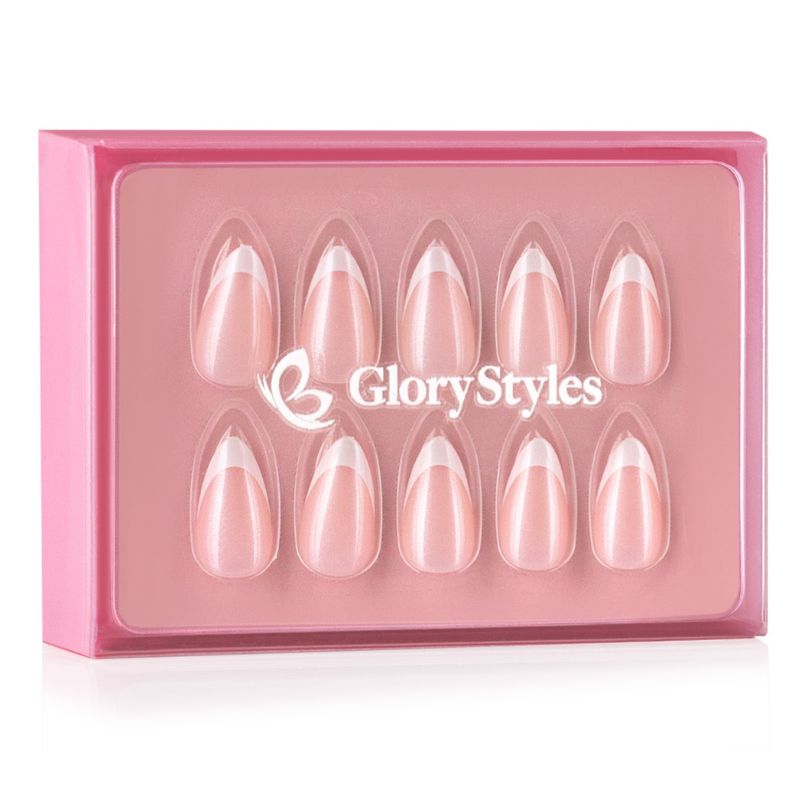 GloryStyles Nalepovací nehty - bílá francie perleť - 30 ks