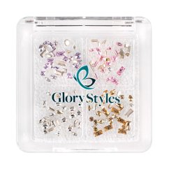 GloryStyles Sada mini kamínků na nehty - 4 barvy