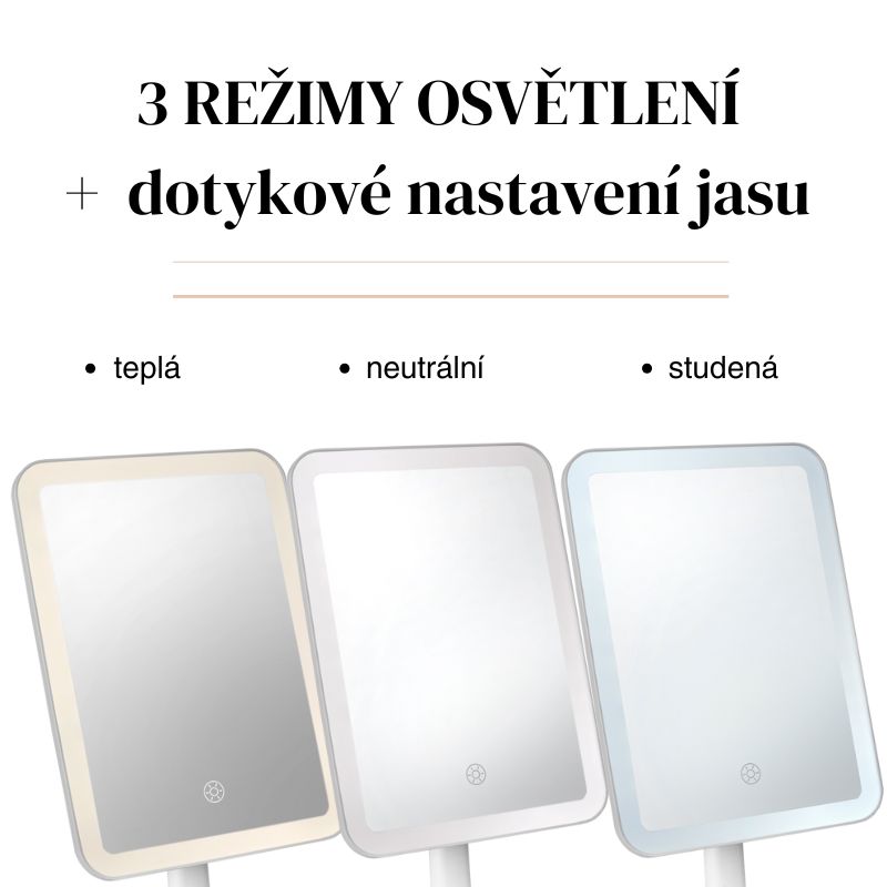 Kosmetické zrcátko s osvětlením GloryStyles