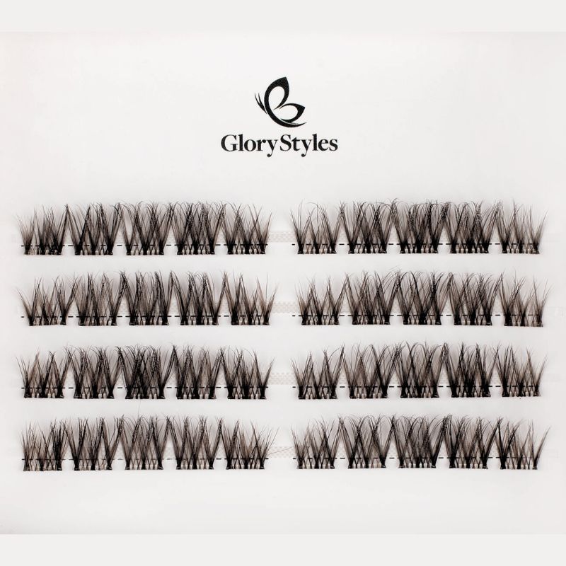 GloryStyles Samolepící segmentové řasy BROWN 01