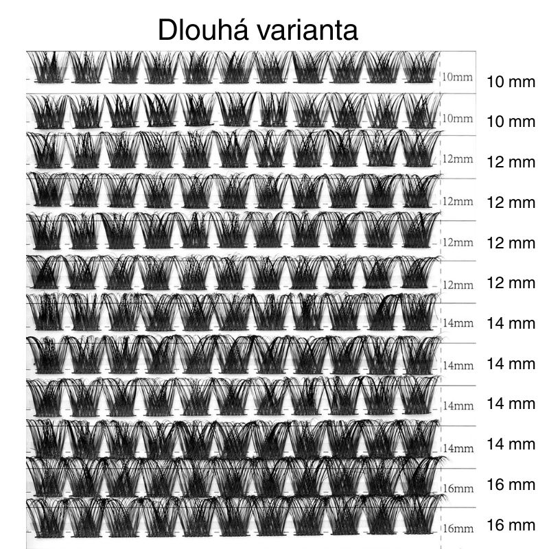 GloryStyles Segmentové řasy DY013 multipack - Délka řas: krátké (8 - 14 mm)