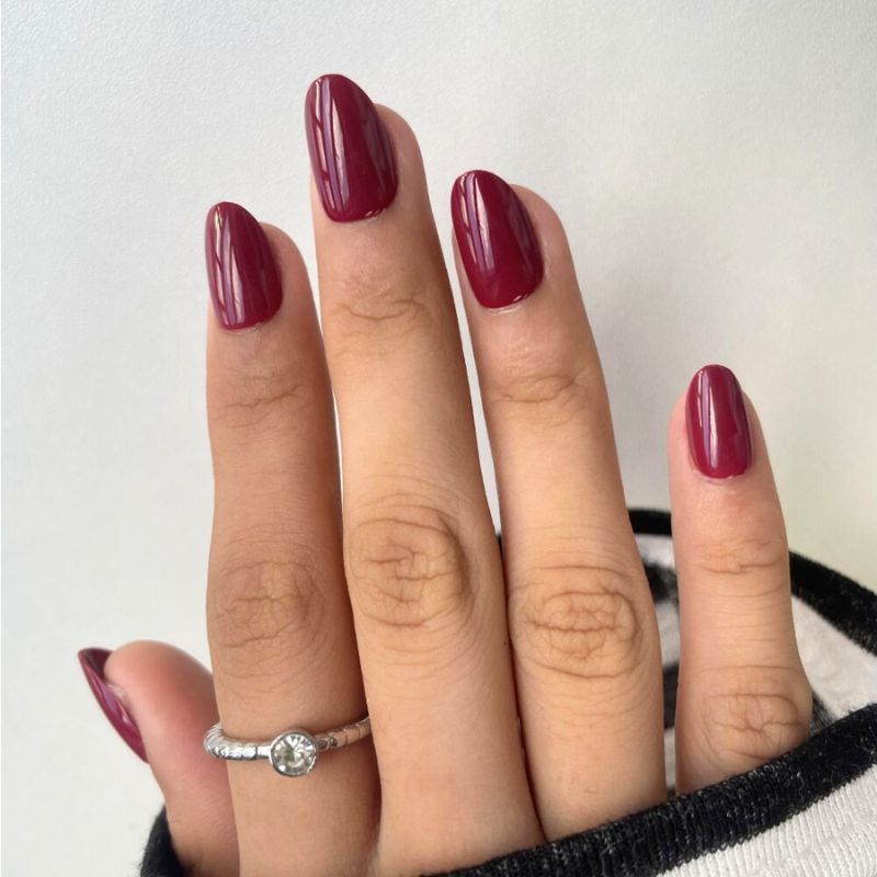 GloryStyles Nalepovací nehty - vínová - 30 ks