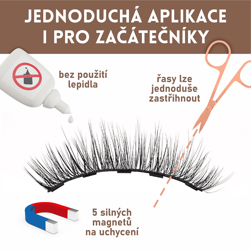 Sada 3 párů magnetických řas GloryStyles
