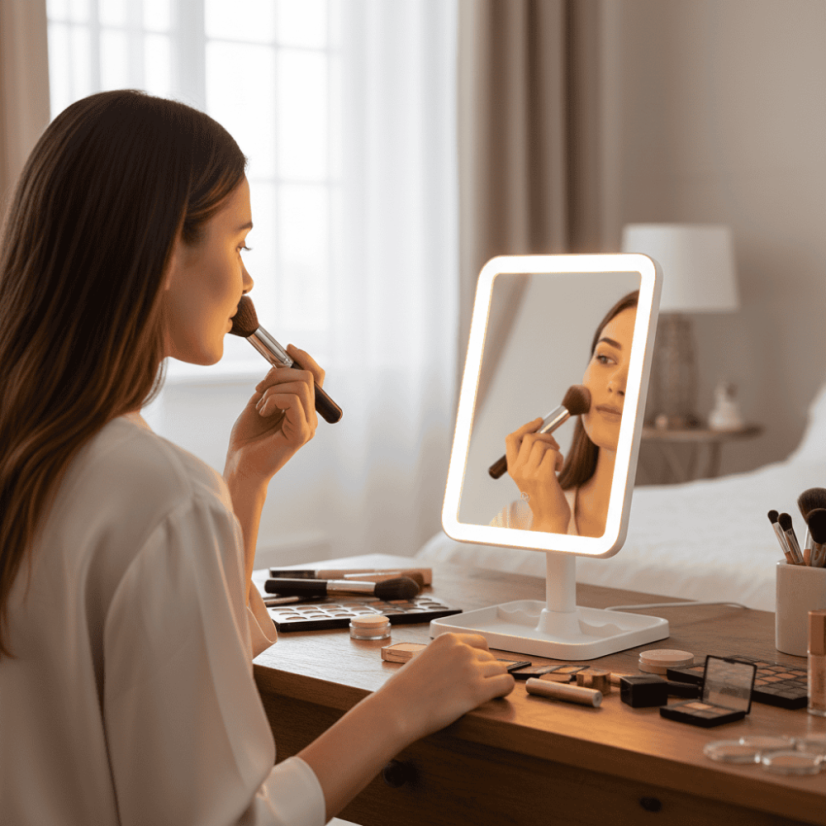 Kosmetické zrcátko s osvětlením GloryStyles