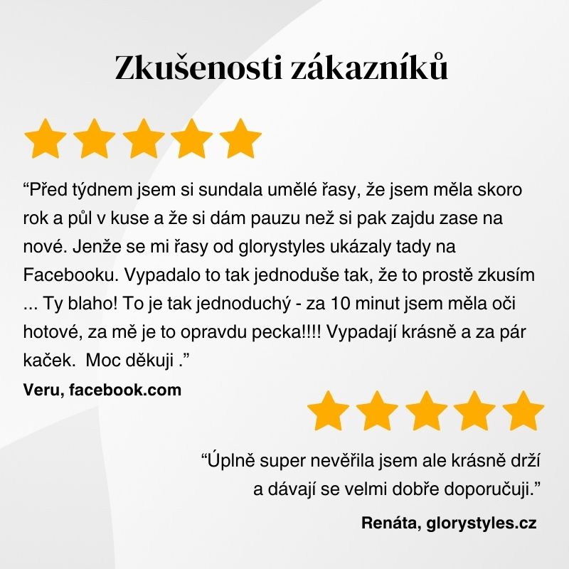 GloryStyles Samolepící segmentové řasy GS ZE 09 - Délka řas: krátké (8 - 12 mm)