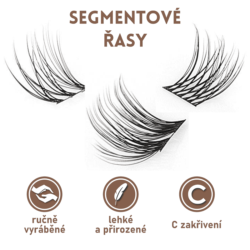 GloryStyles Segmentové řasy RL10 14+16 mm