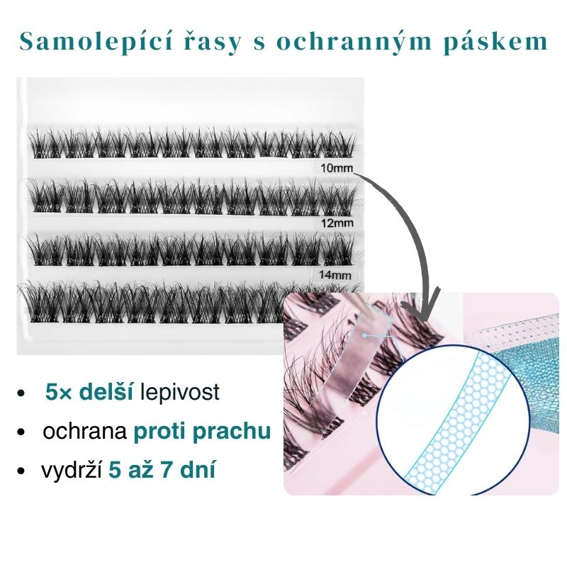 GloryStyles Samolepící segmentové řasy GS ML 17 - Délka řas: krátké (8 - 12 mm)