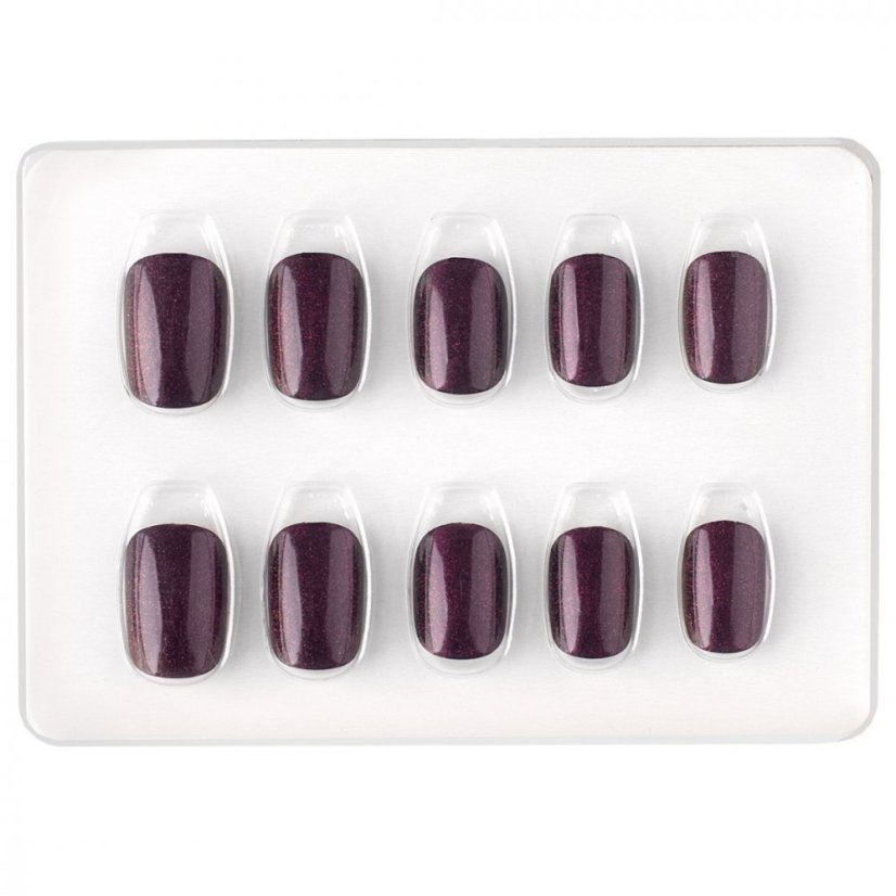 GloryStyles Nalepovací nehty - purpurová - 30 ks