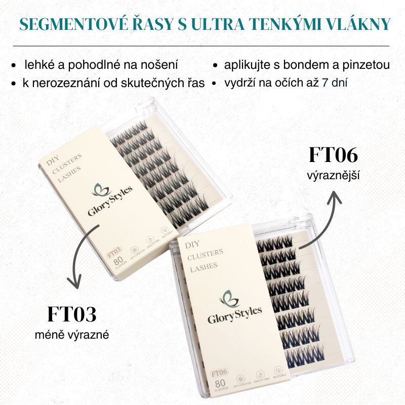 GloryStyles Segmentové řasy FT03 multipack