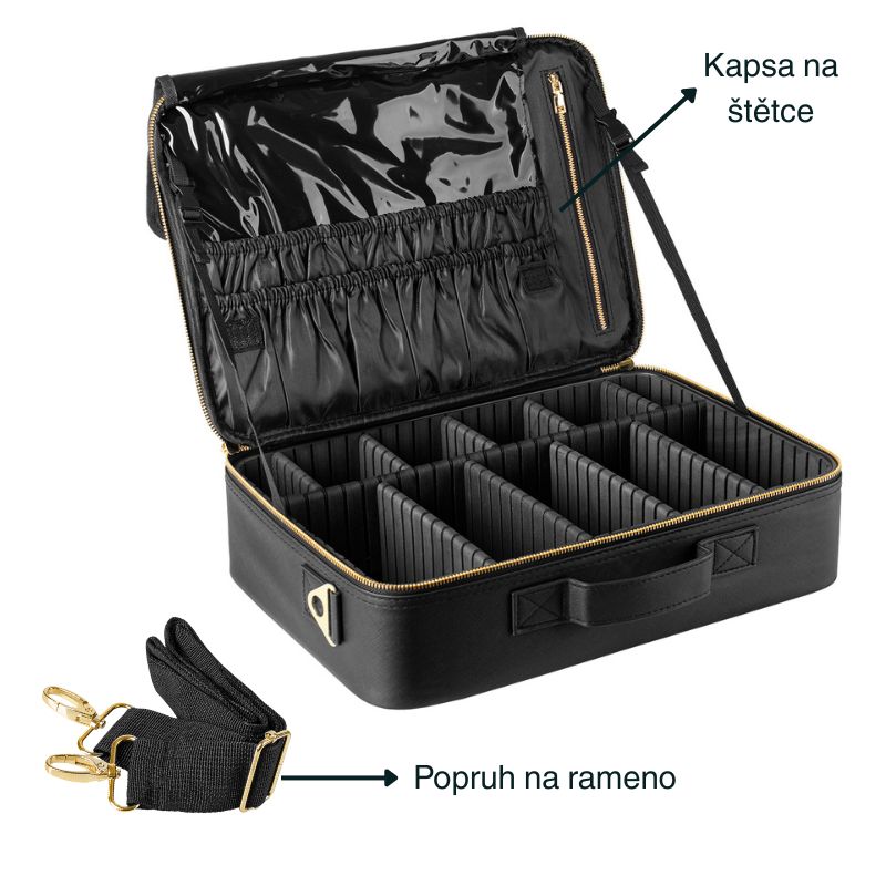 Kosmetický kufřík černý XL GloryStyles