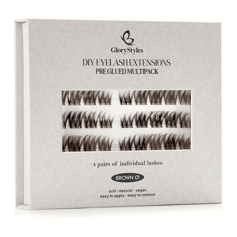 GloryStyles Samolepící segmentové řasy BROWN 01