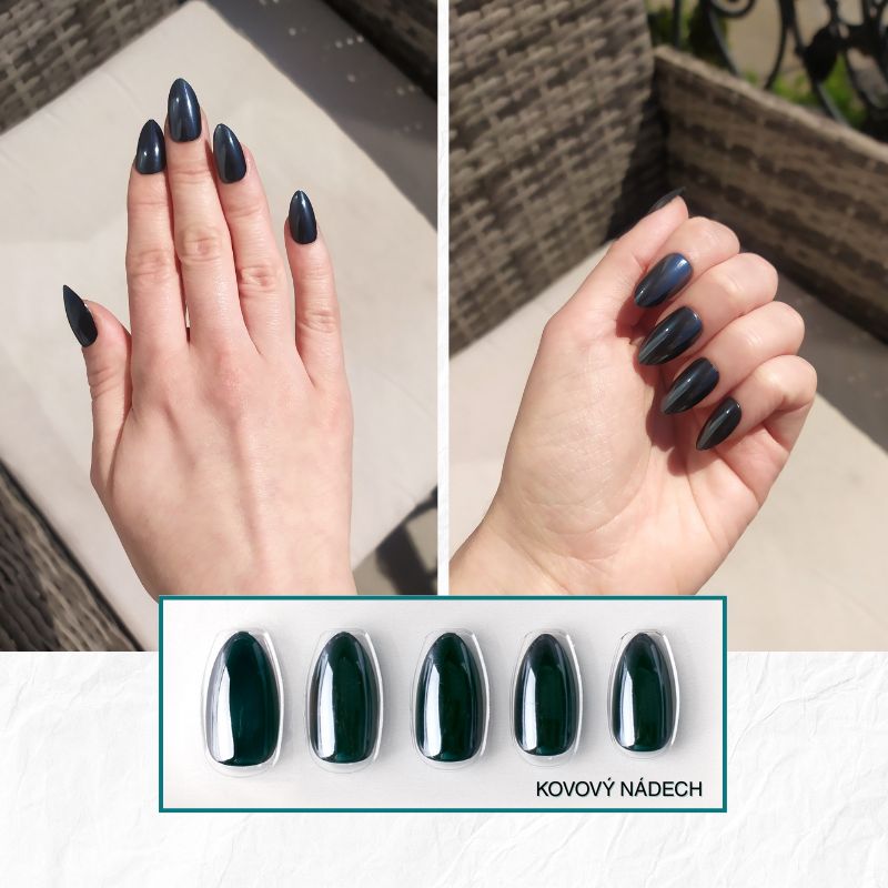 GloryStyles Nalepovací nehty - kovová - 30 ks