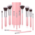 Růžová sada kosmetických štětců s pouzdrem GloryStyles