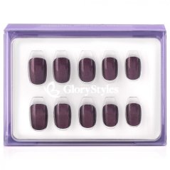 GloryStyles Nalepovací nehty - purpurová - 30 ks
