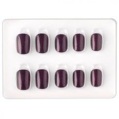 GloryStyles Nalepovací nehty - purpurová - 30 ks