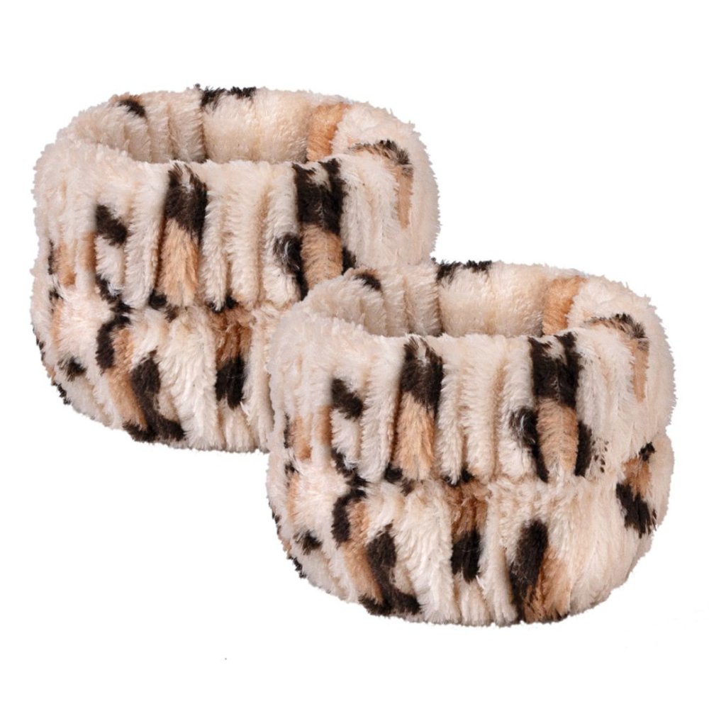 Levně GloryStyles Náramky/potítka na mytí obličeje - leopardí 2ks