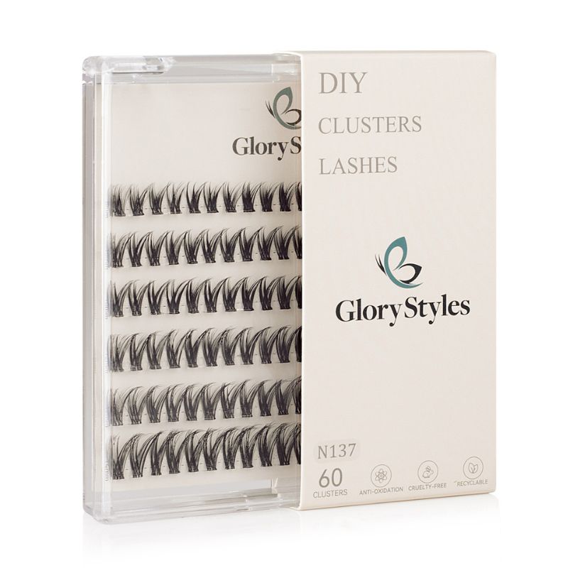 GloryStyles Samolepící segmentové řasy Invisible Band N137 krátké (8 - 14 mm)