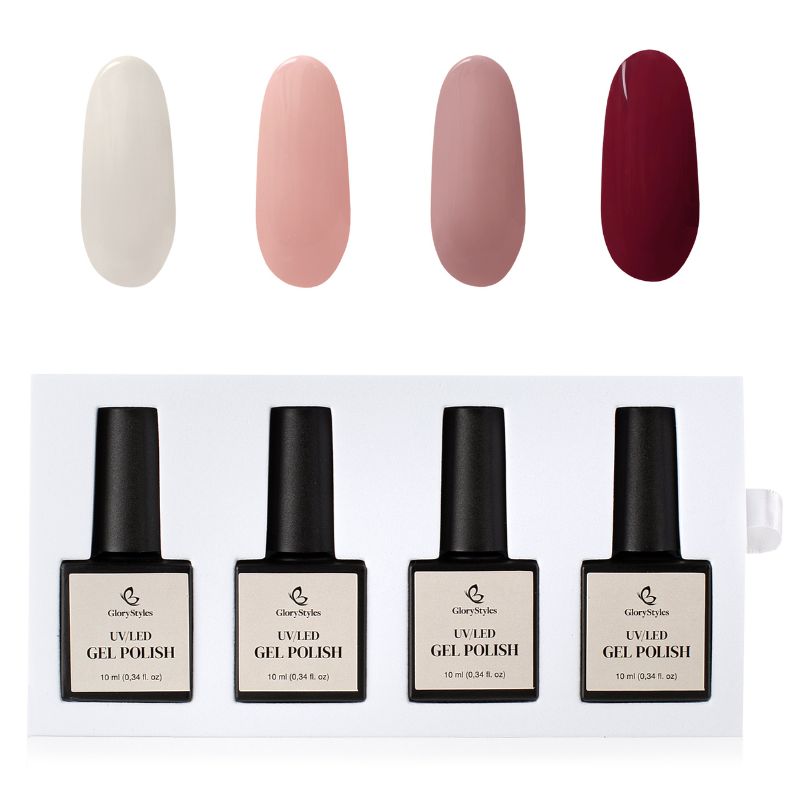 Levně GloryStyles Sada gel laků GP11 Nude 4 x 10 ml