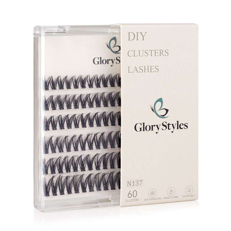 GloryStyles Samolepící segmentové řasy Invisible Band N137 dlouhé (10 - 16 mm)