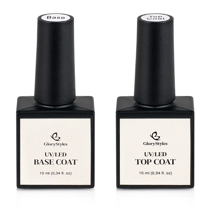 Levně GloryStyles Sada base coat + top coat 20 ml